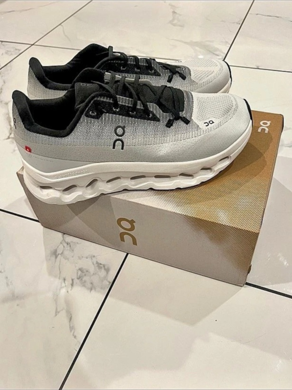 On Cloudmonster Women's Gray & Black Athletic Shoes